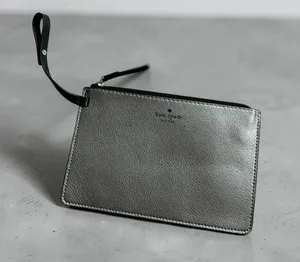 KATE SPADE Pewter Saffiano Leather Wristlet Clutch thumbnail 1
