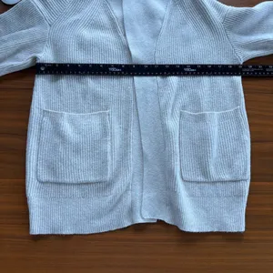A New Day Target Cream Ribbed Knit Cardigan Long Sleeve Pockets Cotton Small thumbnail 7