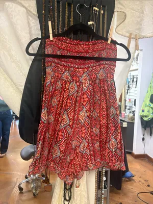 Xhilaration Red Patterned Smocked Romper thumbnail 3