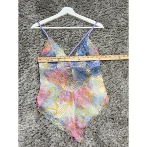 Avidlove Floral Lace Teddy Bodysuit Women Large Multicolor Strappy Lingerie NWT thumbnail 10
