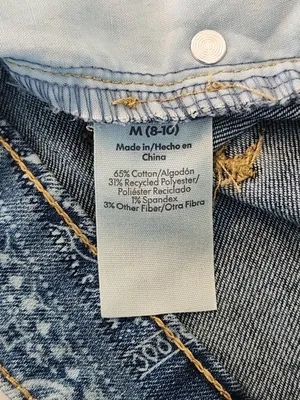 No Boundaries Bandana Patchwork Print Low Rise Denim Mini Skirt Size Medium thumbnail 9