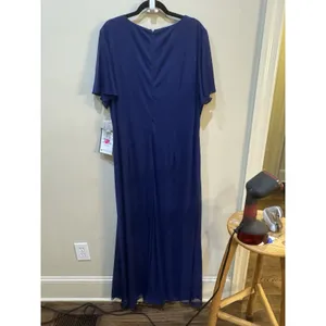 Alex Evenings Long Surplice Neckline Mother of The Bride Dress Violet Mesh thumbnail 4