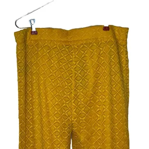 Lucky & Blessed Womens Pants Flare Leg Stretch Boho Hippie Lace Yellow Large NWT thumbnail 5