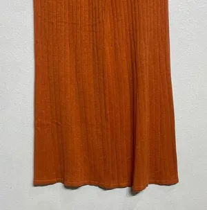 Free People Orange Keep It Real Ribbed Flare Pant Sz M thumbnail 4