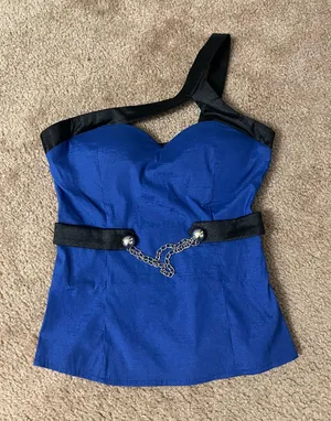 Asymmetrical Going Out Top Blue thumbnail 1