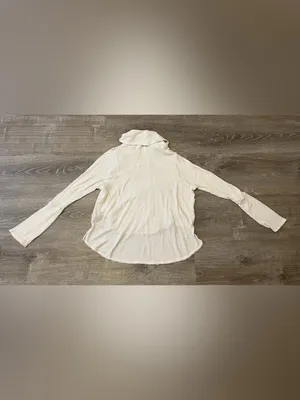 We The Free Waffle Knit Thermal Mock Neck Long Sleeve Top Women’s Size S White thumbnail 9