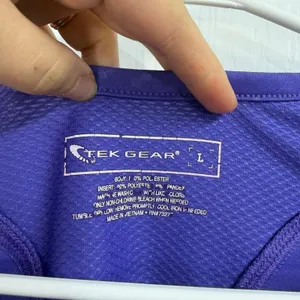 Tek‎ Gear purple blue active stretch v-neck athletic short sleeve shirt large thumbnail 3