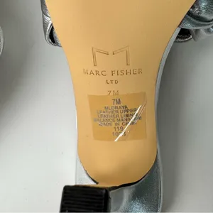 Marc Fisher leather Silver Woven Heeled sandals thumbnail 9