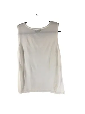 J'Envie Womens Sleeveless White Tank Top Rayon Blend Size Large thumbnail 2