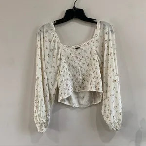 Billabong Love Somebody Cropped Balloon Sleeve Top Sz L‎ Boho Coastal thumbnail 10