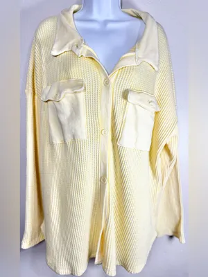 BUCKETLIST Pale Yellow Oversized Button thumbnail 2