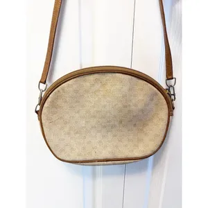 GUCCI Vintage Monogram GG Bag Made In ITALY Beige‎ Logo Crossbody AUTHENTIC thumbnail 3