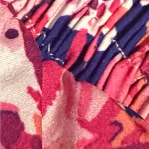 Floral ladies Dress - Pink and Blue knee length thumbnail 5