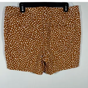 Ann Taylor LOFT Outlet Womens Rust Brown White Polka Dot Cotton Shorts Size 8‎ thumbnail 5