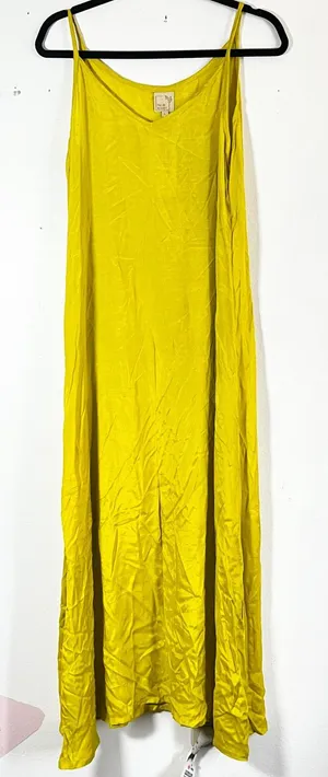 Paulmi & Harsh Maxi Dress Womens Large Mustard Yellow Spaghetti Strap Summer‎ thumbnail 1