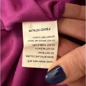 Faeriesty Surplice Neck Lantern Sleeve Chiffon Mermaid Dress in Purple sz Medium thumbnail 10