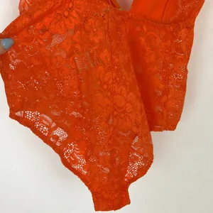 NWT We are HAH Comin' In HAHt Lace Bodysuit Burnt Orange Size XS NEW thumbnail 14