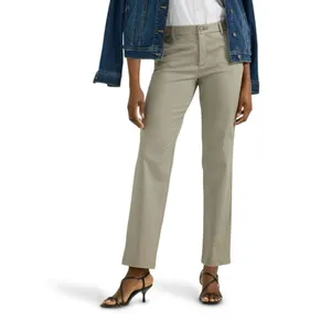Lee Women's Straight Leg Pants Mushroom Tan Green 8‎ Medium thumbnail 6