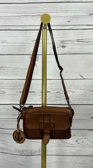 Harbour 2nd Luna Cognac Leather Crossbody Belt Bag Convertible 5 Compartment thumbnail 1