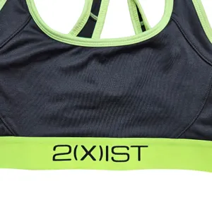 2XIST Micro Cross-Back Sports Bra Womens Small Black Green Sportswear thumbnail 2
