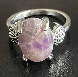 Purple amethyst S925 silver women ring size 7 thumbnail 1