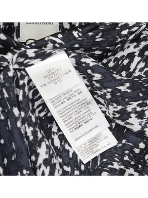NWT Calvin Klein Midi Belted Dress Button Up Shirtdress Abstract Inkwell Blue S thumbnail 6