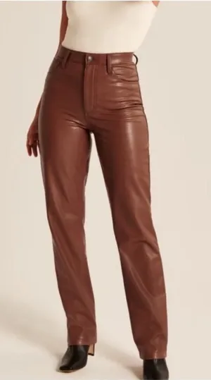 Abercrombie Vegan Leather 90s Straight Pants thumbnail 1