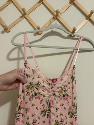 Betsey Johnson Intimates Pink Floral Mini Dress size Small thumbnail 3