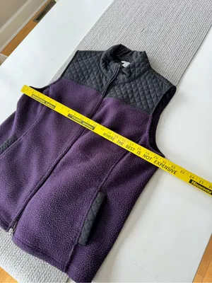 Vintage Croft & Barrow Purple and Black Quilted Fleece Vest Sz XL Petite thumbnail 6
