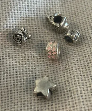 A523 charm bracket silver plated 5 pcs Gray thumbnail 1