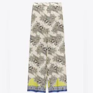 ZARA Multicolored Printed‎ High-Waisted Wide Leg Palazzo Pants Size Small NEW thumbnail 6