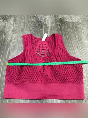Red Mesh Sports Bra Size M thumbnail 4