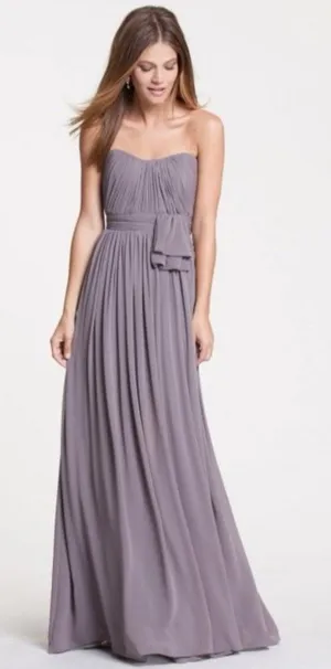 Watters & Watters‎ Style 5514 Shirred Chiffon Floor Length Dress Size 10 Wedding thumbnail 1