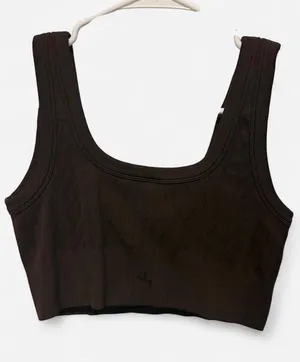 Target Joylab brown sports bra/cropped tank top with subtle textured diamond pattern #activewear #fitness thumbnail 1