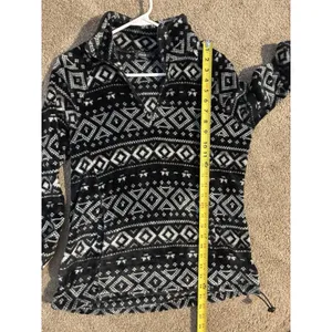 Eddie Bauer Women's Aztec 1/4 Zip Long Sleeve Fleece Pullover Size L Black thumbnail 6
