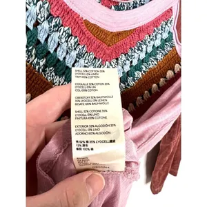 Free people spring bound crochet raglan‎ 3/4 sleeve top women's XS thumbnail 9