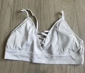 Women’s White Strappy Bralette thumbnail 1