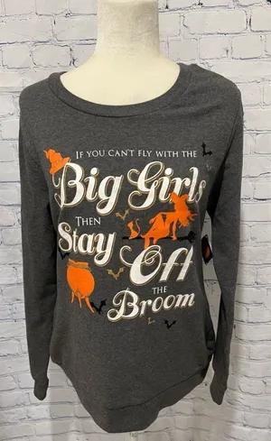 Halloween sweatshirt. If you can't fly stay off broom medium thumbnail 1