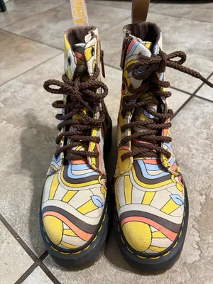Dr. Martens Jadon Retro Ray Kemble Canvas Platform 8-Eye Boots thumbnail 2