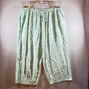 1218 | Nottibianche Abstract Print Cotton Blend Pajama Set Mint Green Womens‎ 1X thumbnail 4