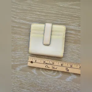 Lodis Leather Compact Bifold Wallet - Cream & Electric Blue - Small Card Case thumbnail 4