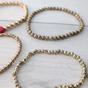 Bundle of 6 Bracelets - Gold Tone Stretch Bracelets - Fair Condition thumbnail 4