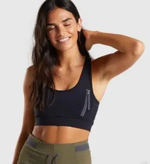 NWT Gymshark Box Utility Bralette black zipper racerback‎ Size XS thumbnail 1