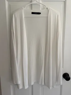 Vero‎ Moda White Open Front Lightweight Knit Cardigan Large thumbnail 1