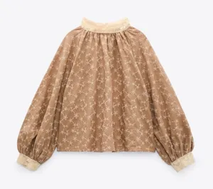 NWT Zara Embroidered Romantic Milkmaid Blouse thumbnail 1