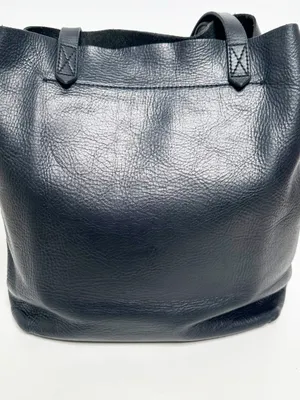 Madewell Black 100% Leather Transport Tote Bag Large 14x12 thumbnail 2