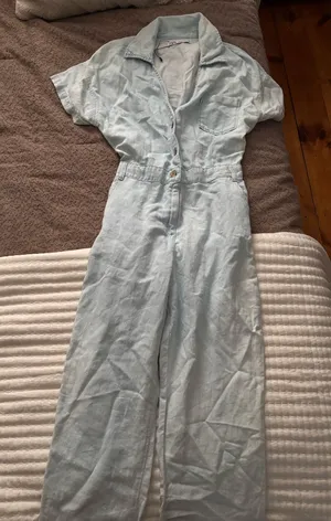 ZARA Denim Jumpsuit thumbnail 1