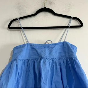 SNDYs Serina Tie Strap Blue Cotton Tank Top XS Summer Festival Going Out thumbnail 5
