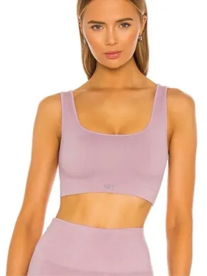 Set Active Box Cut Sports Bra in Purple thumbnail 1