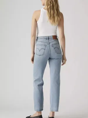 Levi’s Ribcage Straight Blue Denim High Rise Jeans Size 28 thumbnail 2
